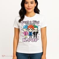 KPop Just A Girl Who Loves KPop Korean Pop Band Women's T-Shirt thumb 4