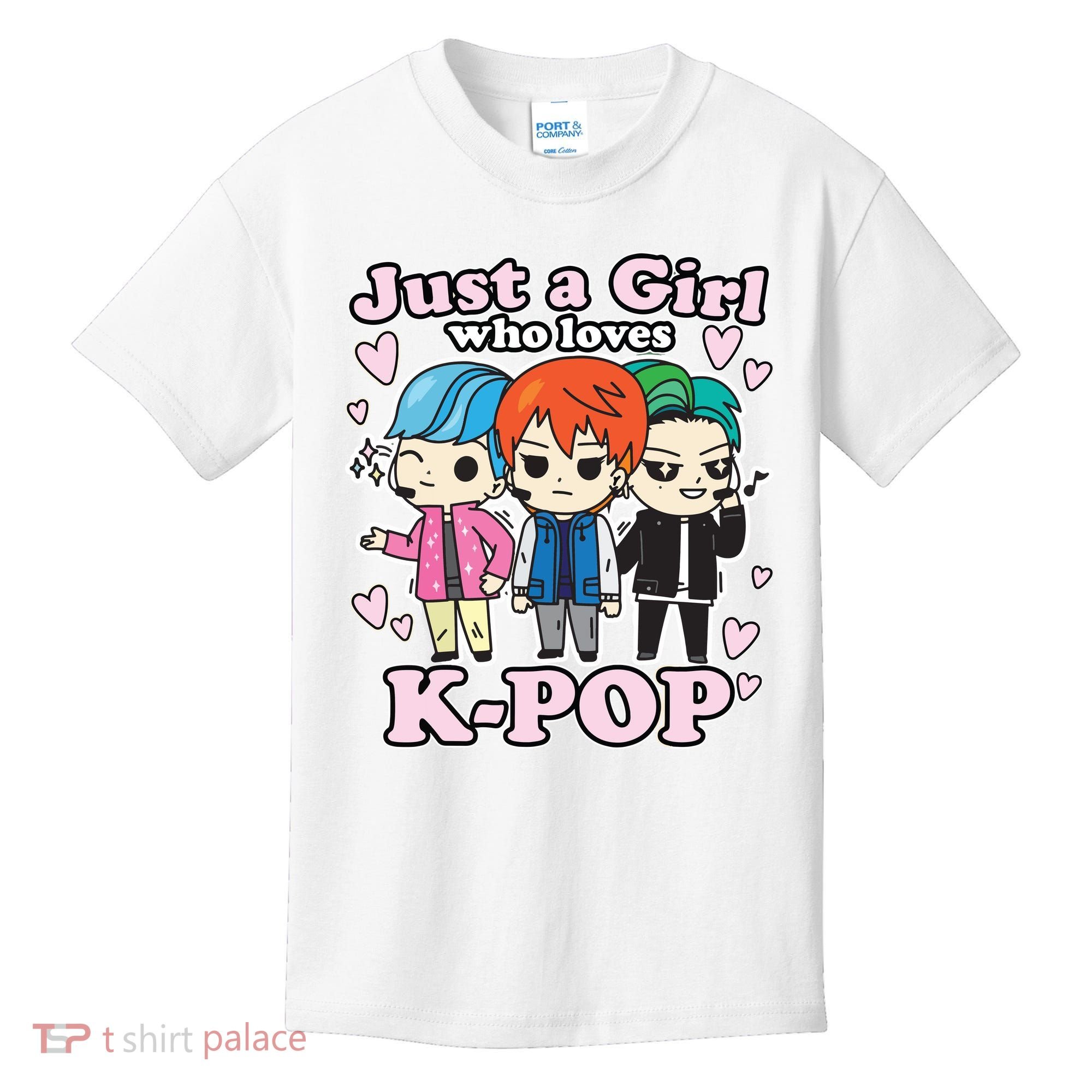 KPop Just A Girl Who Loves KPop Korean Pop Band Kids T-Shirt