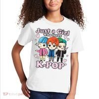 KPop Just A Girl Who Loves KPop Korean Pop Band Kids T-Shirt thumb 2