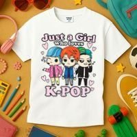 KPop Just A Girl Who Loves KPop Korean Pop Band Kids T-Shirt thumb 3