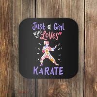 Karate Just A Girl Who Loves Karate Gift Coaster thumb 0