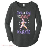 Karate Just A Girl Who Loves Karate Gift Women's Perfect Tri Tunic Long Sleeve Shirt thumb 0