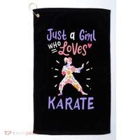 Karate Just A Girl Who Loves Karate Gift Golf Towel thumb 0