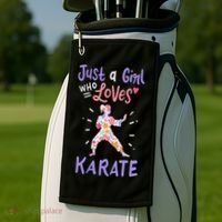 Karate Just A Girl Who Loves Karate Gift Golf Towel thumb 2