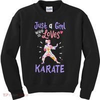 Karate Just A Girl Who Loves Karate Gift Kids Sweatshirt thumb 0