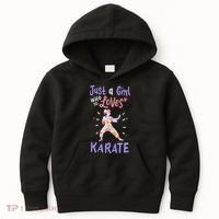 Karate Just A Girl Who Loves Karate Gift Kids Hoodie thumb 0