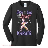 Karate Just A Girl Who Loves Karate Gift Kids Long Sleeve Shirt thumb 0