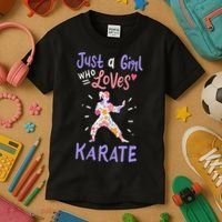 Karate Just A Girl Who Loves Karate Gift Kids T-Shirt thumb 3