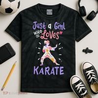 Karate Just A Girl Who Loves Karate Gift Kids Tie-Dye T-Shirt thumb 2