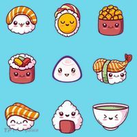 Kawaii Japanese Food Lover Kids Long Sleeve Shirt thumb 2