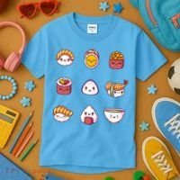 Kawaii Japanese Food Lover Kids T-Shirt thumb 3
