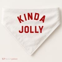 Kinda Jolly Funny Christmas Holiday USA-Made Doggie Bandana thumb 0