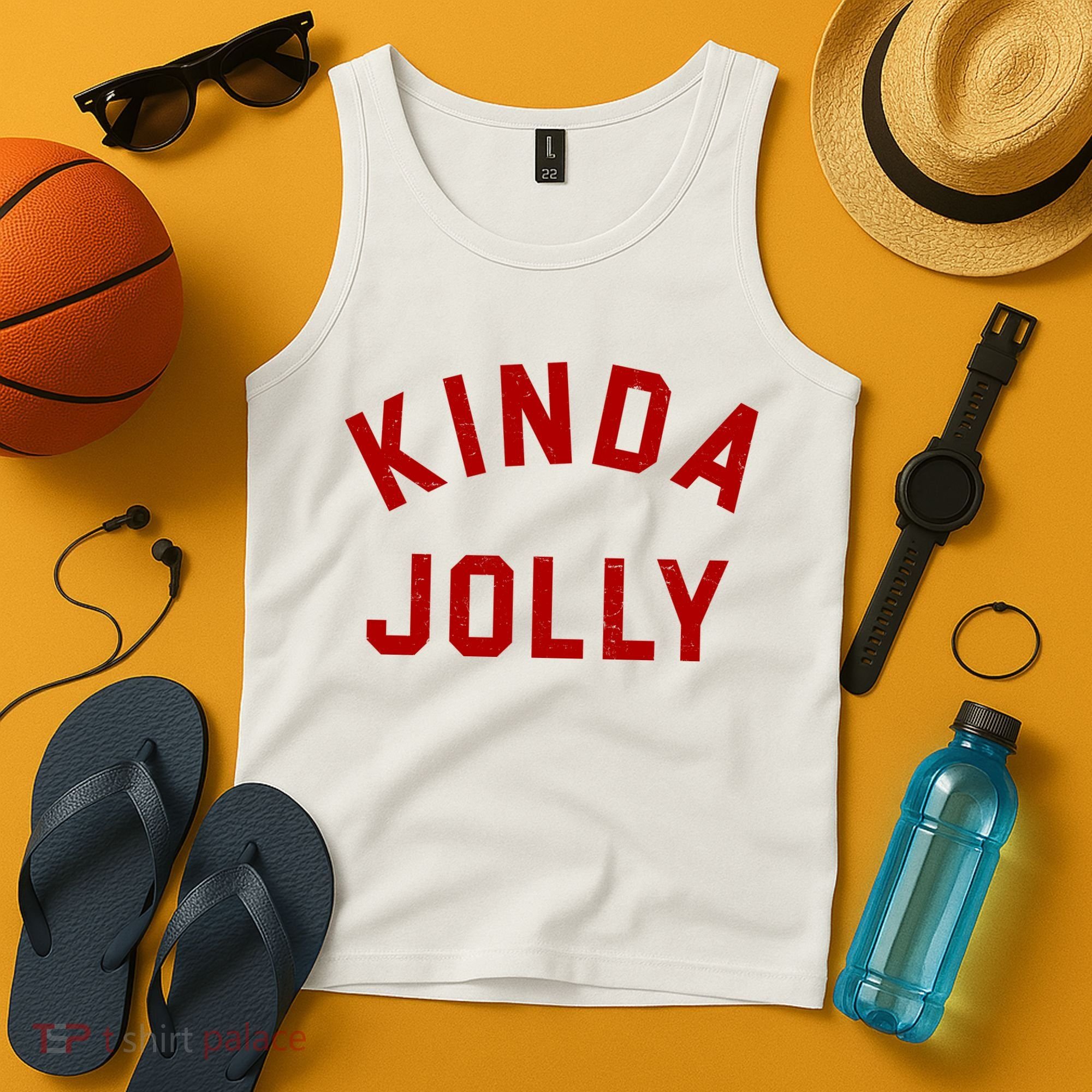 Kinda Jolly Funny Christmas Holiday Tank Top