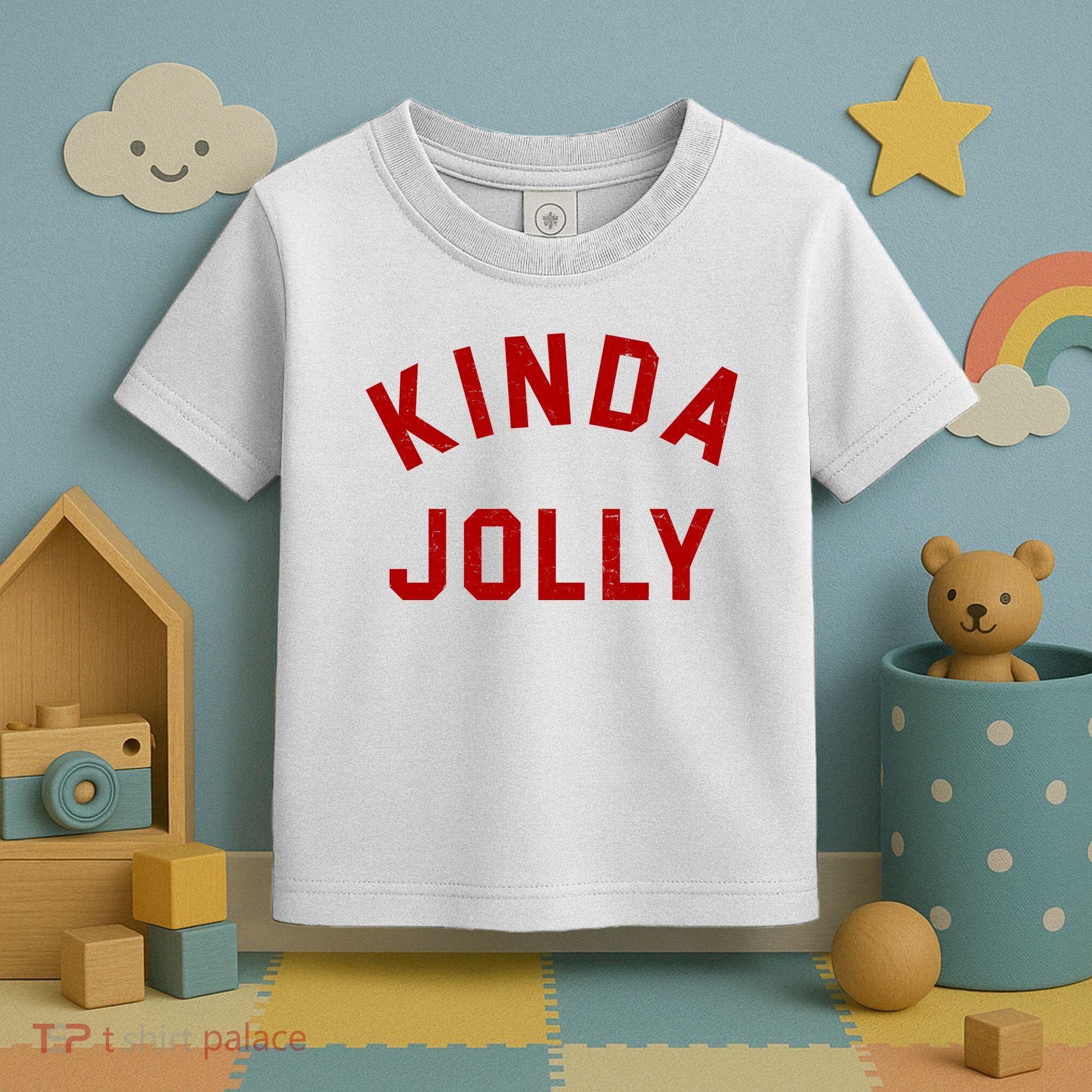 Kinda Jolly Funny Christmas Holiday Toddler T-Shirt