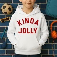 Kinda Jolly Funny Christmas Holiday Kids Hoodie thumb 2