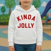 Kinda Jolly Funny Christmas Holiday Kids Hoodie thumb 3