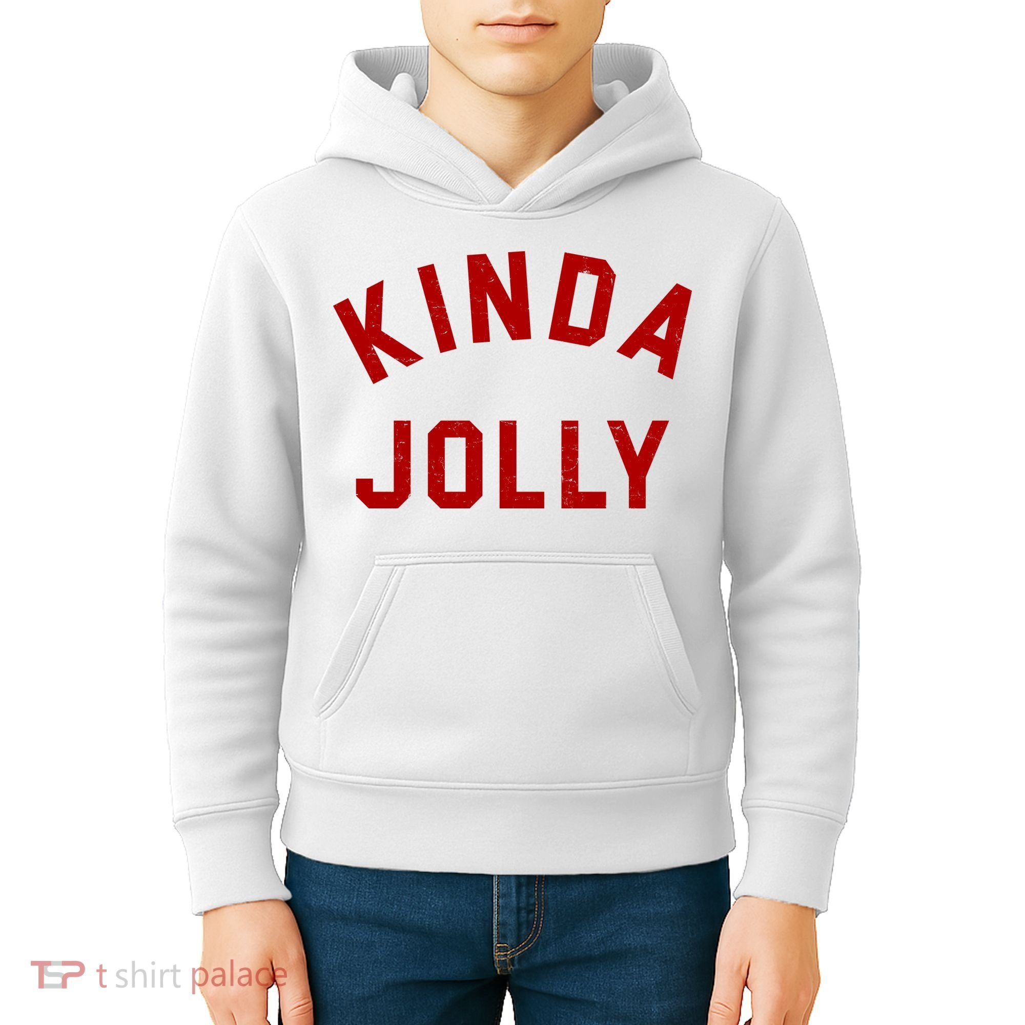 Kinda Jolly Funny Christmas Holiday Kids Hoodie