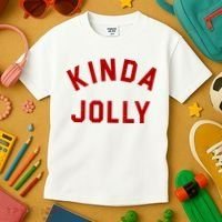 Kinda Jolly Funny Christmas Holiday Kids T-Shirt thumb 3