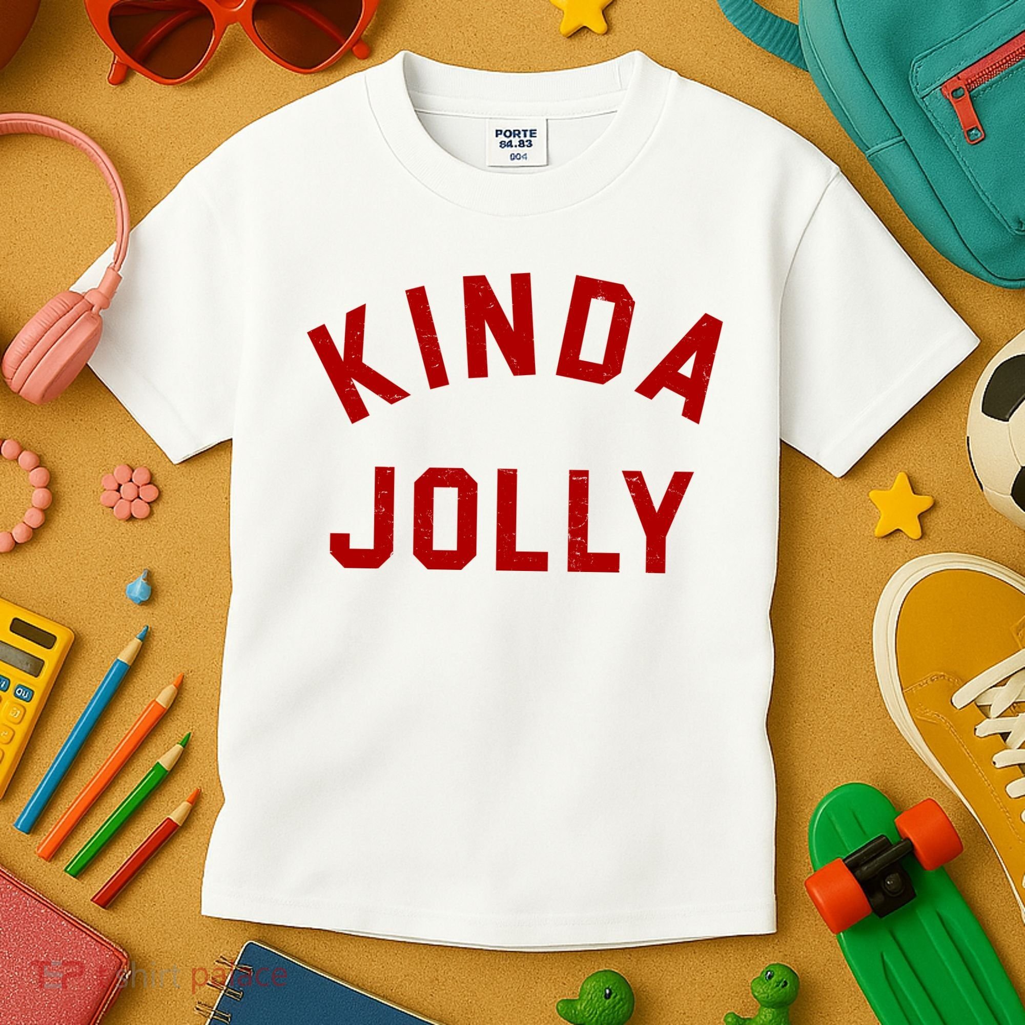 Kinda Jolly Funny Christmas Holiday Kids T-Shirt
