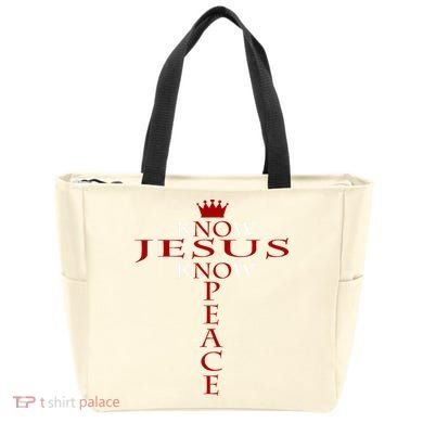 Know Jesus Know Peace Religious Christ Christian Tote Bag