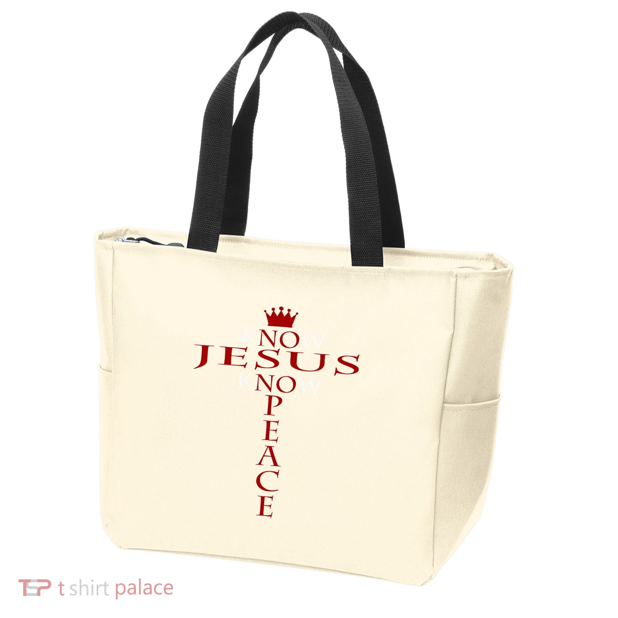 Know Jesus Know Peace Religious Christ Christian Tote Bag