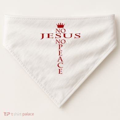 Know Jesus Know Peace Religious Christ Christian USA-Made Doggie Bandana