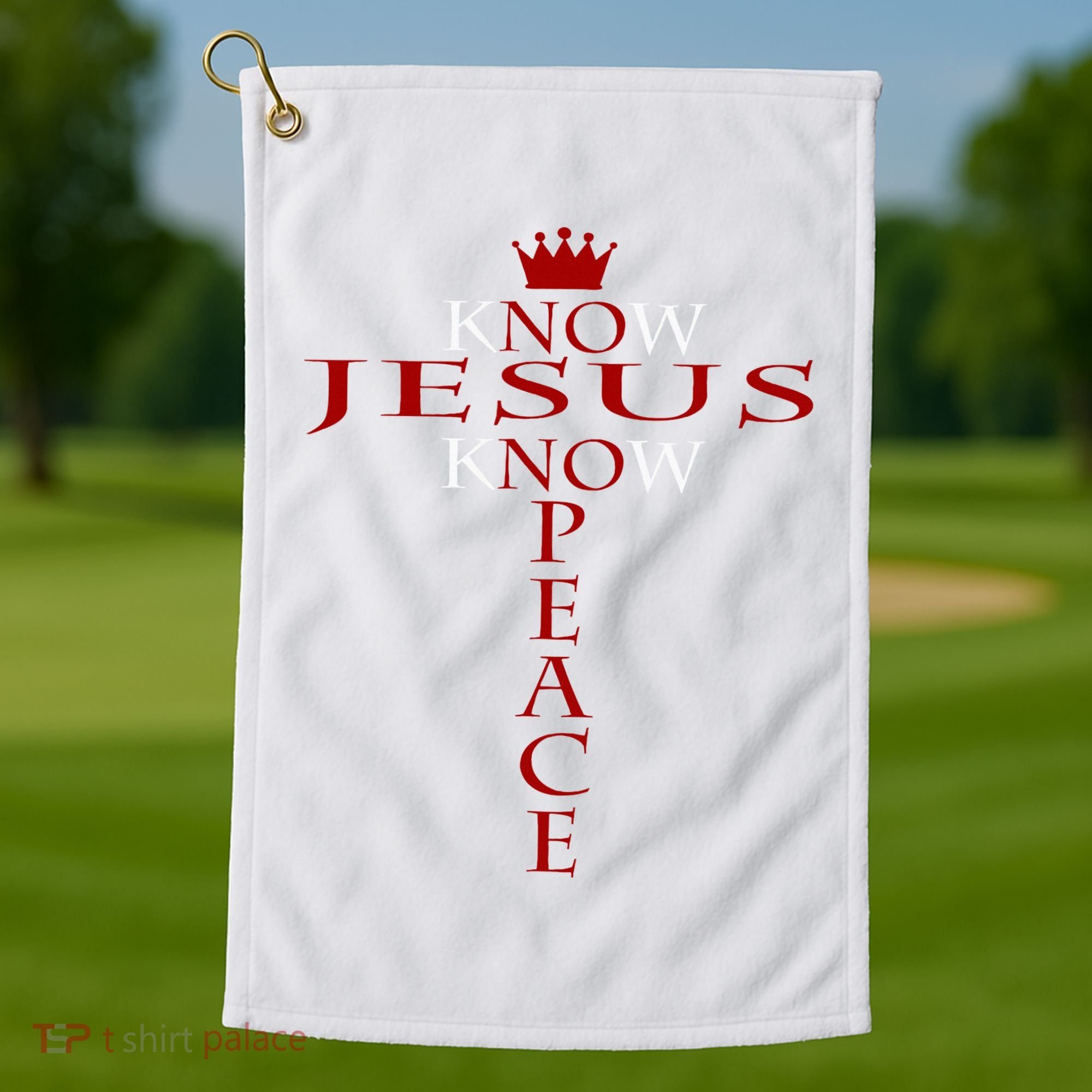 Know Jesus Know Peace Religious Christ Christian Golf Towel