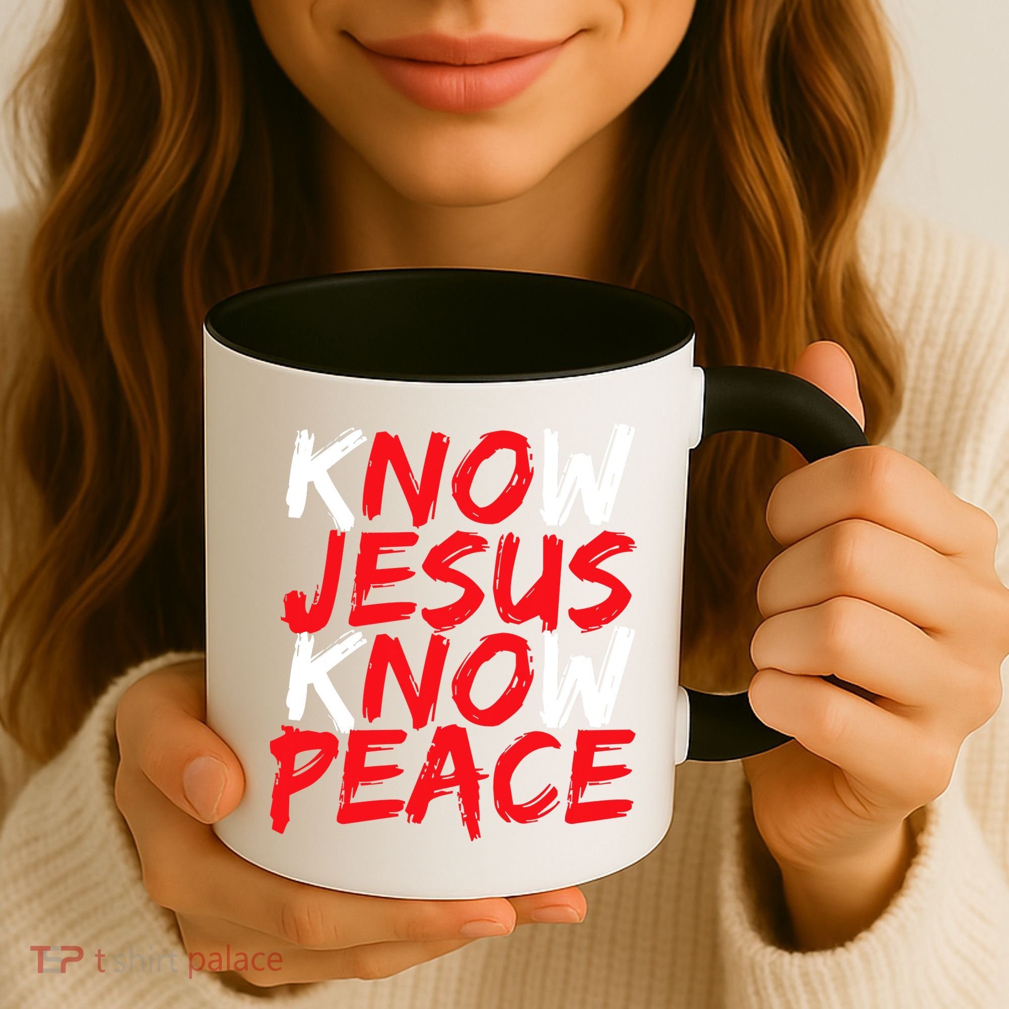 Know Jesus Know Peace No Jesus No Peace Faith God Coffee Mug