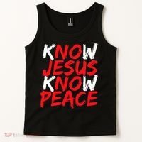 Know Jesus Know Peace No Jesus No Peace Faith God Tank Top thumb 2