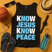 Know Jesus Know Peace No Jesus No Peace Faith God Tank Top thumb 4