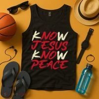 Know Jesus Know Peace No Jesus No Peace Faith God Tank Top thumb 4
