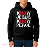 Know Jesus Know Peace Kids Hoodie thumb 4