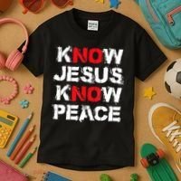 Know Jesus Know Peace Kids T-Shirt thumb 3