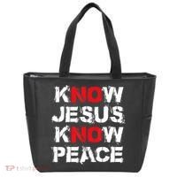 Know Jesus Know Peace Tote Bag thumb 0