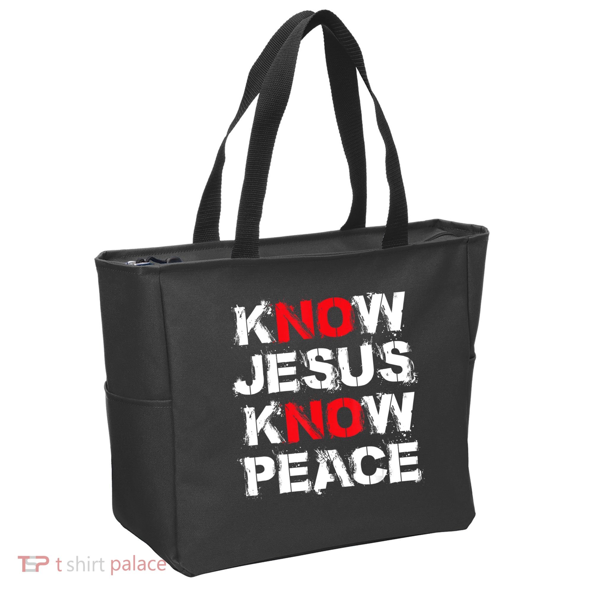Know Jesus Know Peace Tote Bag