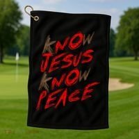 Know Jesus Know Peace Golf Towel thumb 1