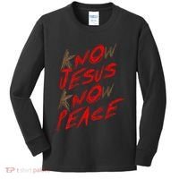 Know Jesus Know Peace Kids Long Sleeve Shirt thumb 0