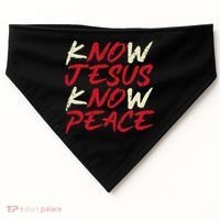 Know Jesus Know Peace God Faith Christian USA-Made Doggie Bandana thumb 0