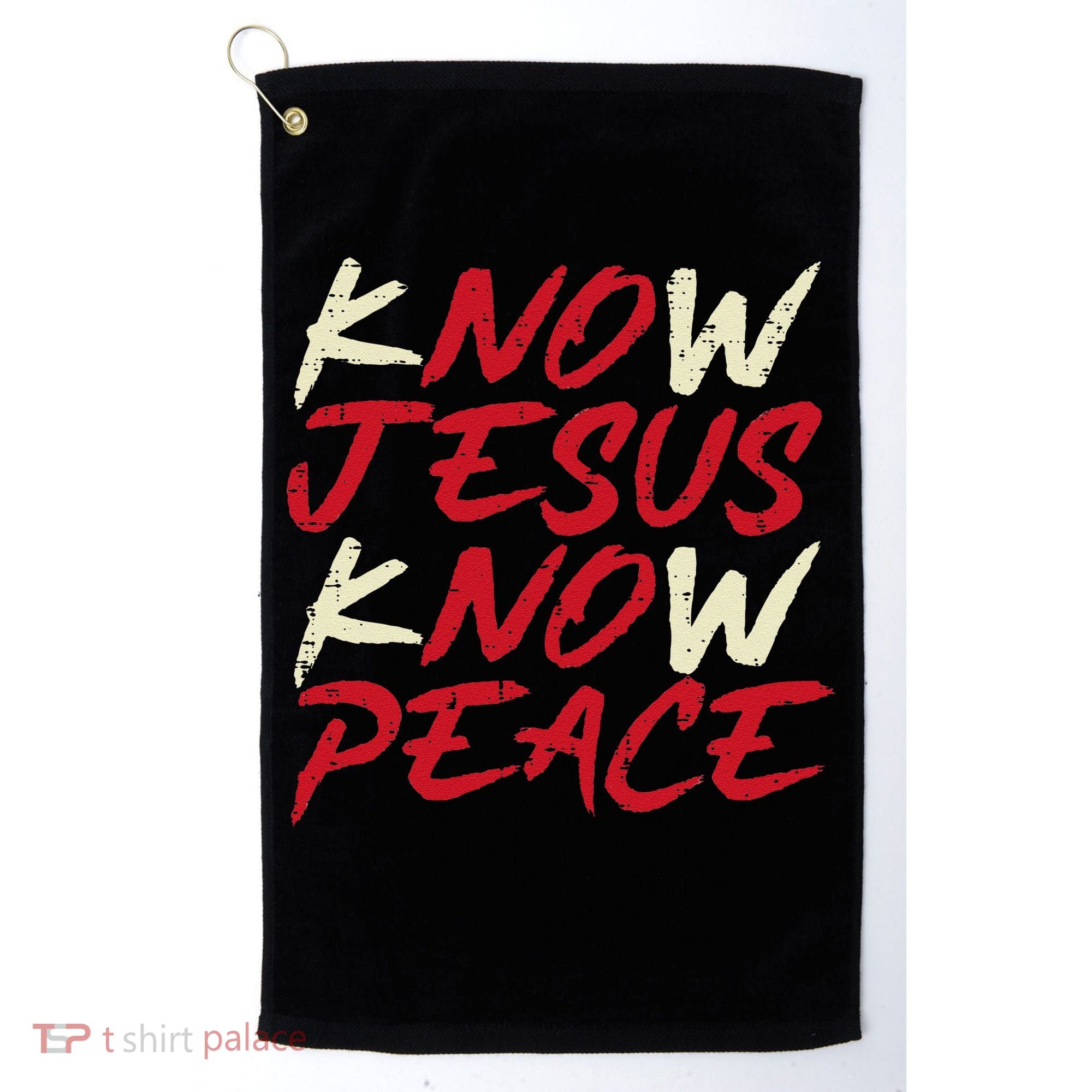 Know Jesus Know Peace God Faith Christian Golf Towel