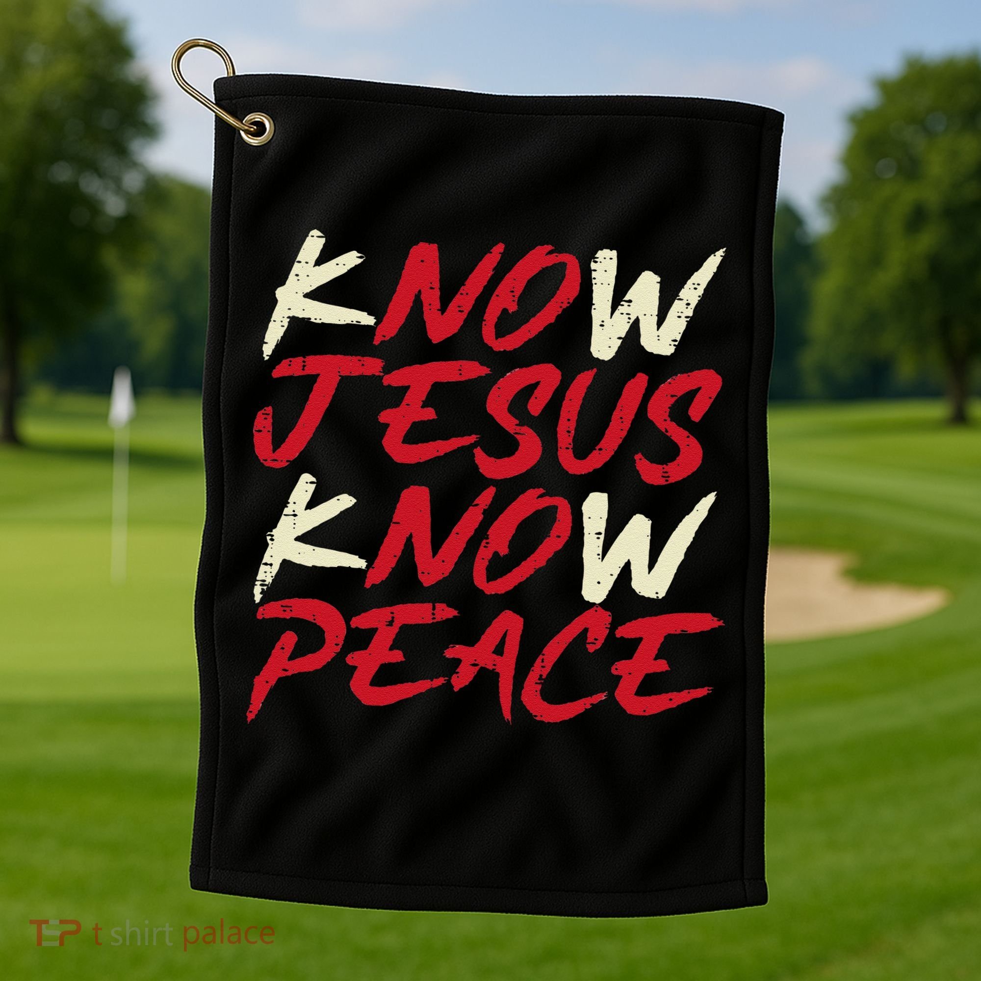Know Jesus Know Peace God Faith Christian Golf Towel