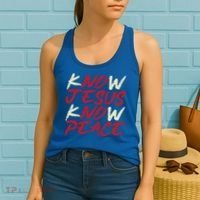 Know Jesus Know Peace God Faith Christian Women's Tank Top thumb 2