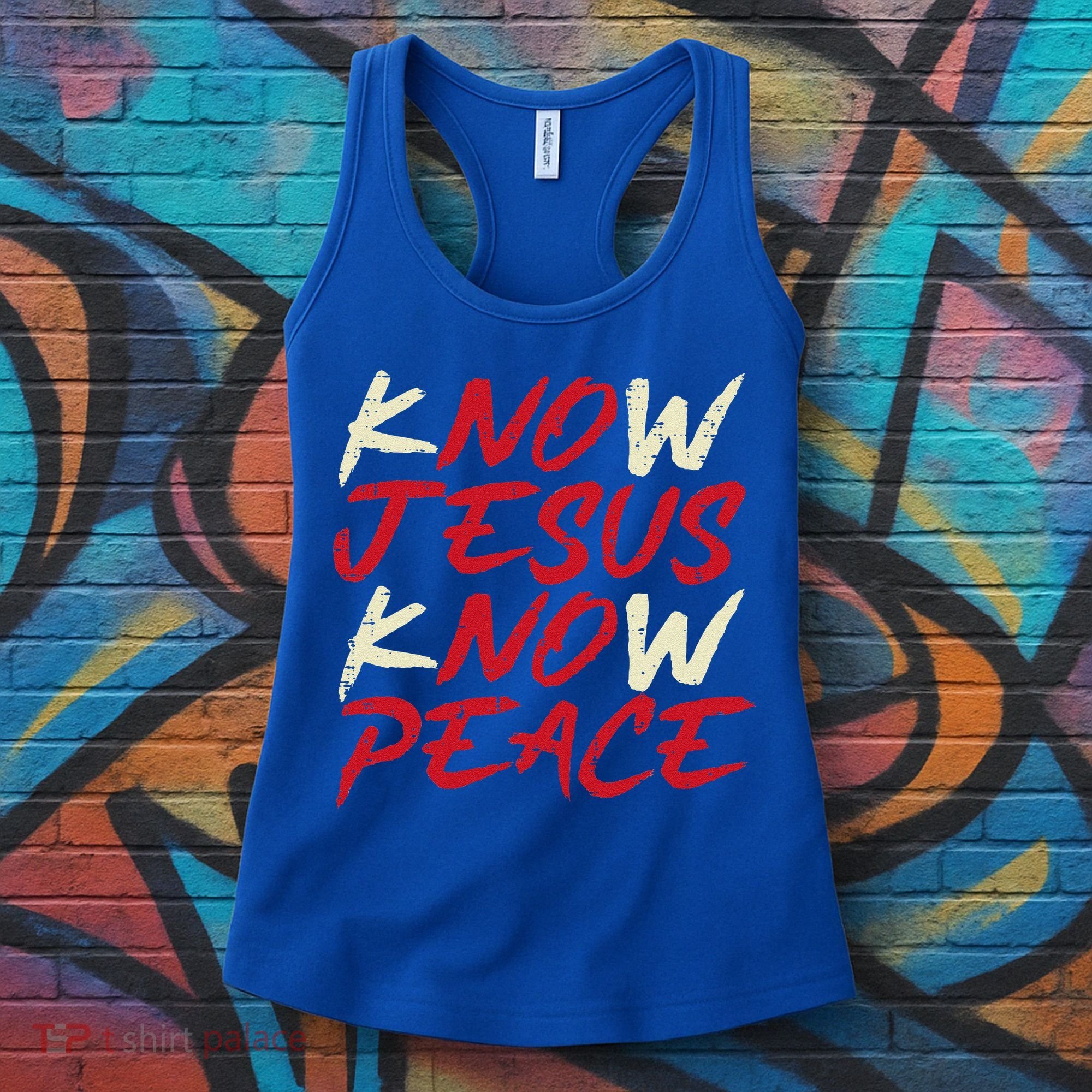 Know Jesus Know Peace God Faith Christian Women's Tank Top