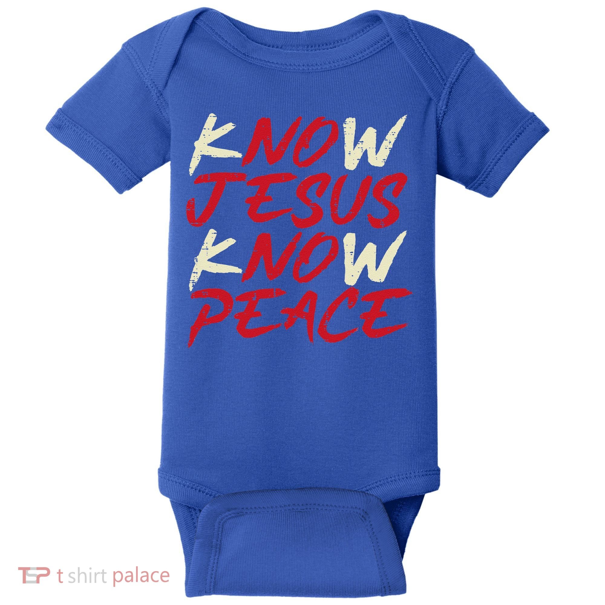 Know Jesus Know Peace God Faith Christian Baby Bodysuit