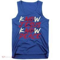 Know Jesus Know Peace God Faith Christian Tank Top thumb 0