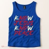 Know Jesus Know Peace God Faith Christian Tank Top thumb 2