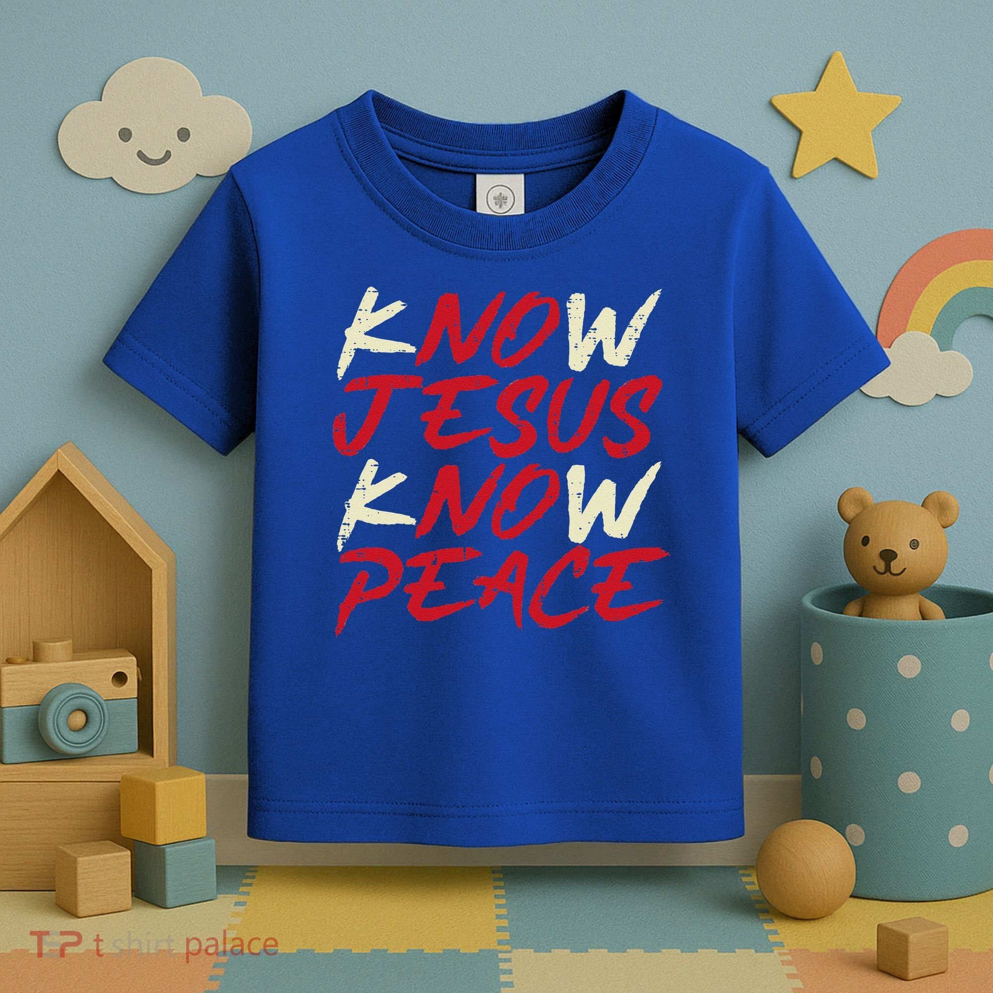 Know Jesus Know Peace God Faith Christian Toddler T-Shirt