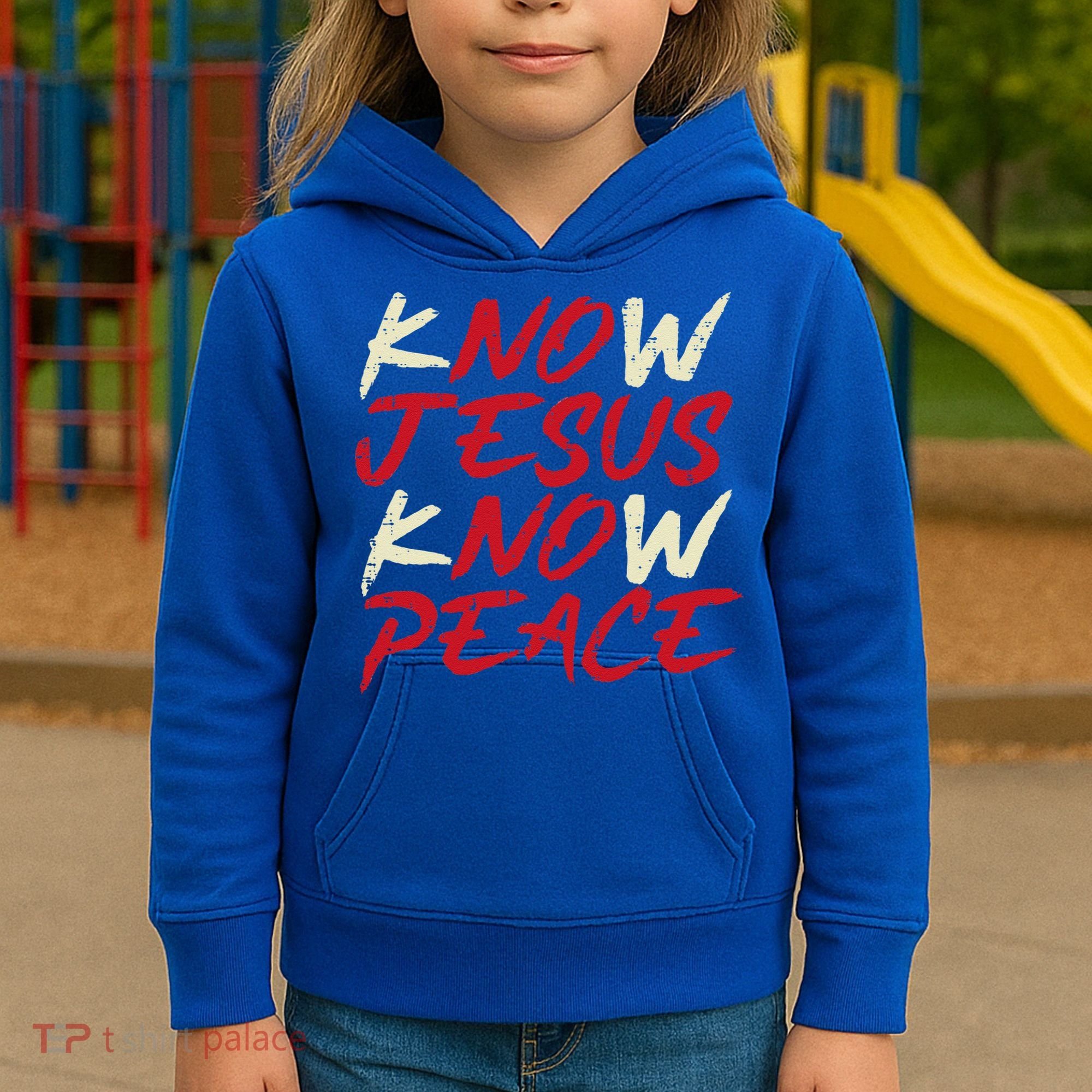 Know Jesus Know Peace God Faith Christian Kids Hoodie