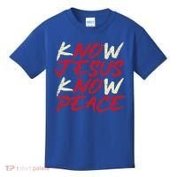 Know Jesus Know Peace God Faith Christian Kids T-Shirt thumb 0