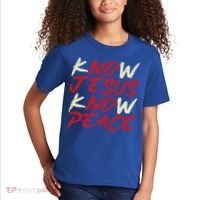 Know Jesus Know Peace God Faith Christian Kids T-Shirt thumb 2