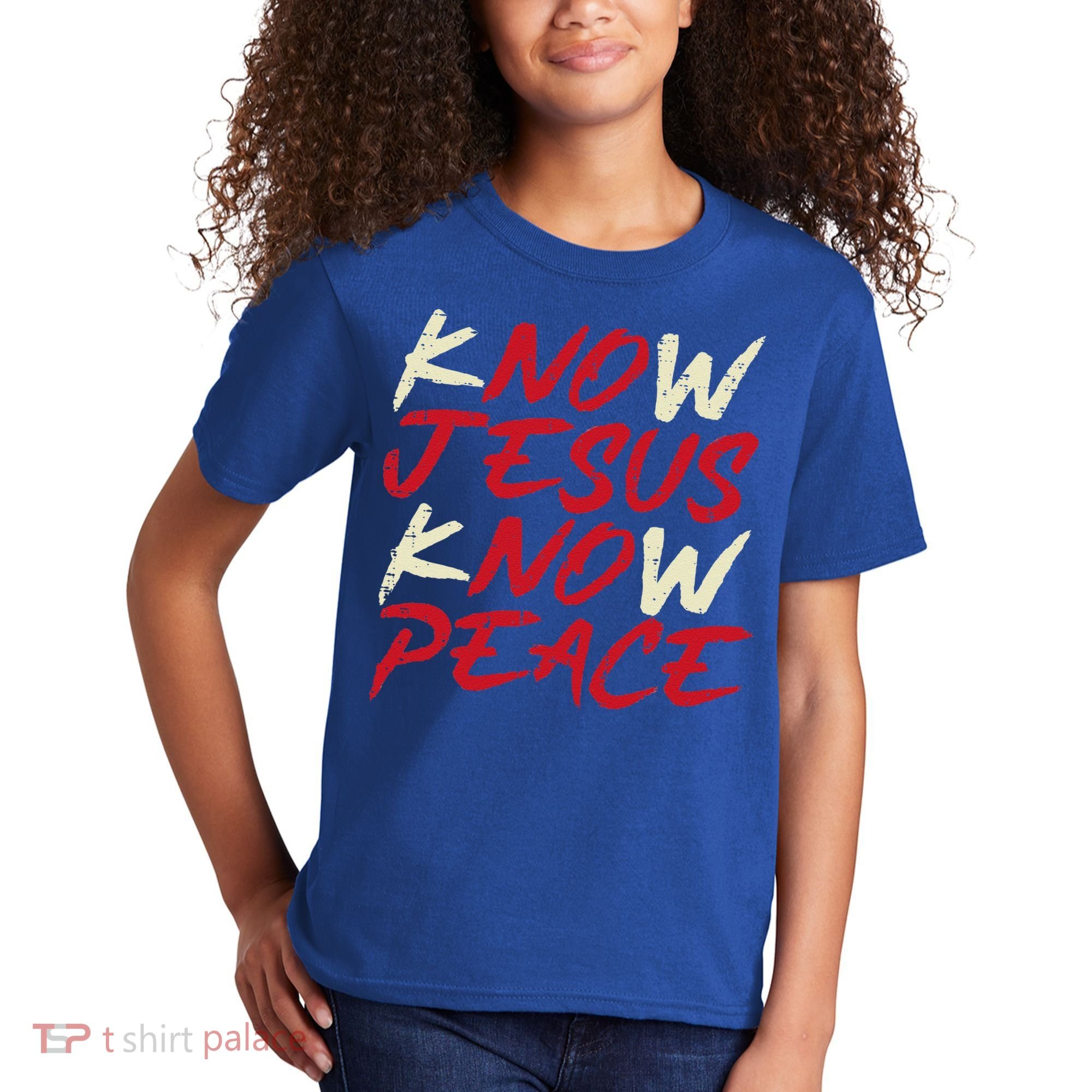 Know Jesus Know Peace God Faith Christian Kids T-Shirt